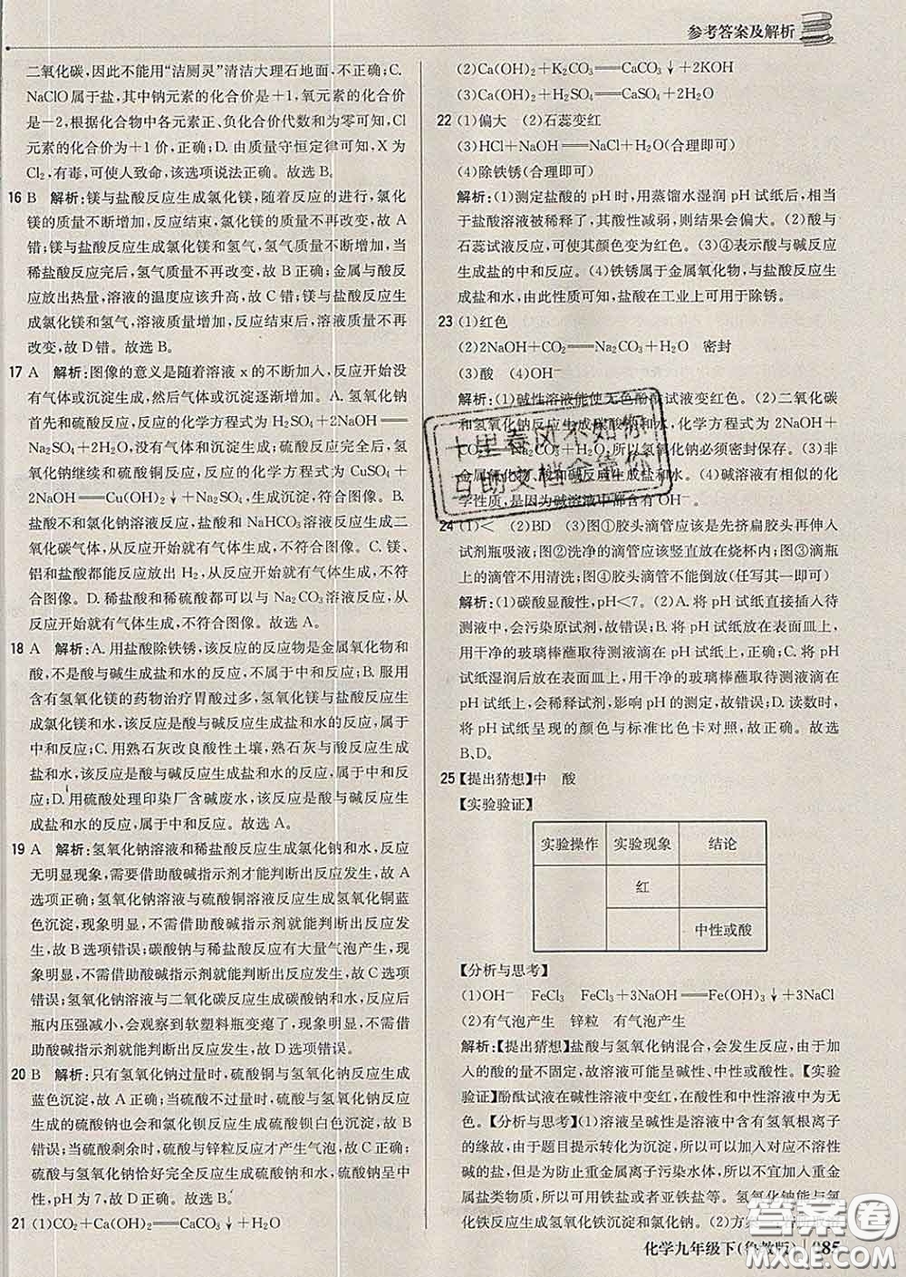 2020新版1加1輕巧奪冠優(yōu)化訓(xùn)練九年級(jí)化學(xué)下冊(cè)魯教版答案