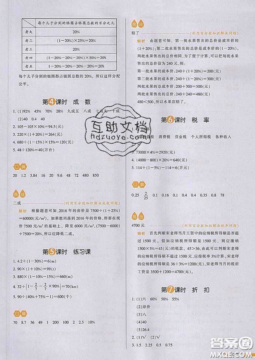 2020新版一本我愛寫作業(yè)小學(xué)數(shù)學(xué)六年級下冊青島版答案