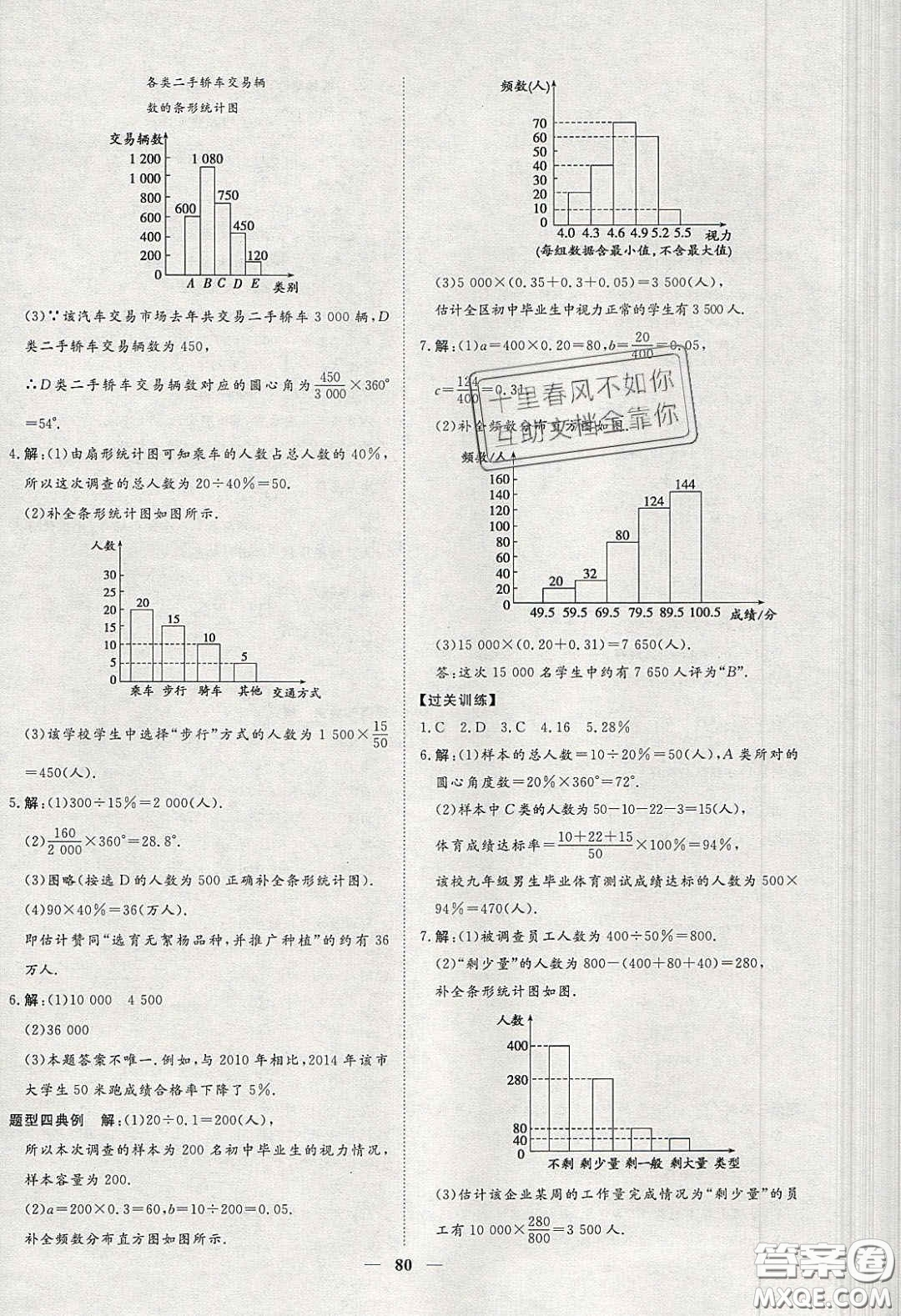 2020年習(xí)題e百課時訓(xùn)練七年級數(shù)學(xué)下冊人教版答案