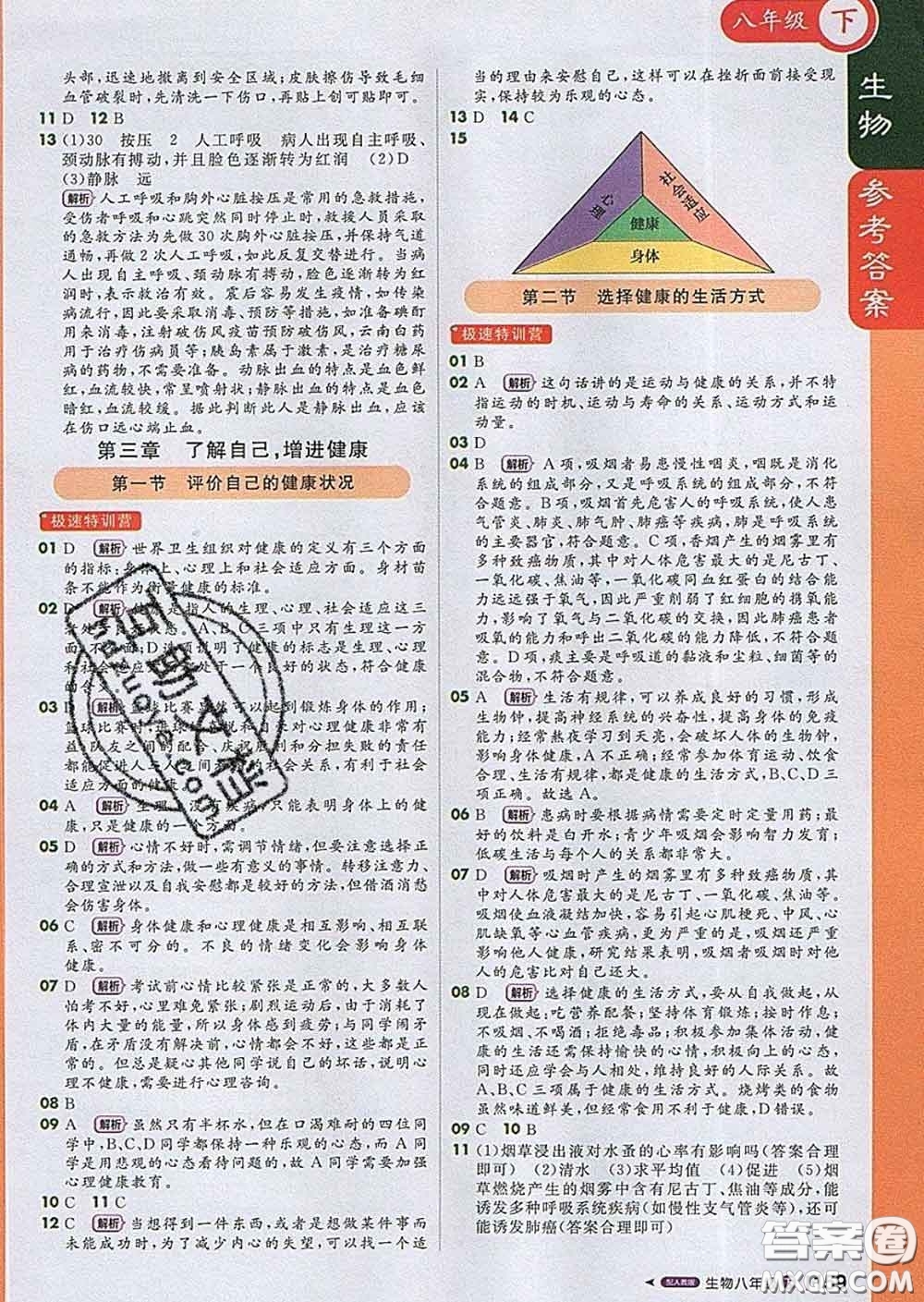 1加1輕巧奪冠課堂直播2020新版八年級生物下冊人教版答案