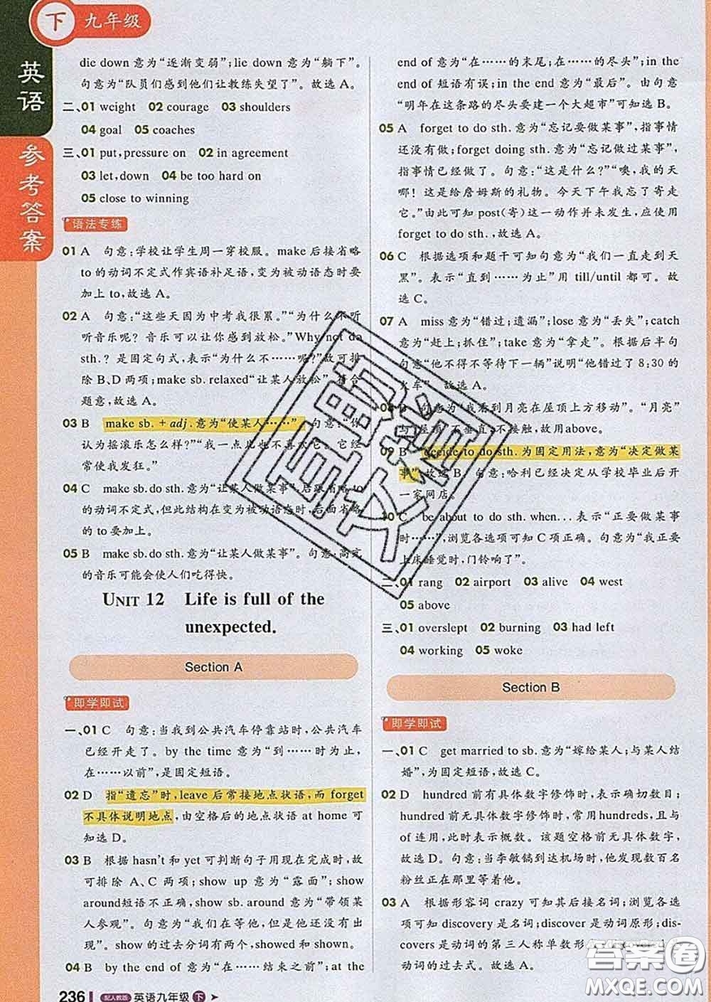 1加1輕巧奪冠課堂直播2020新版九年級英語下冊人教版答案