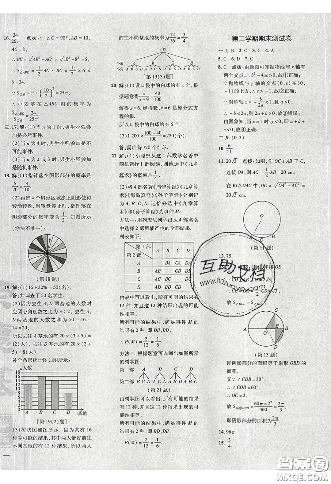2020榮德基點(diǎn)撥訓(xùn)練九年級數(shù)學(xué)下冊湘教版答案