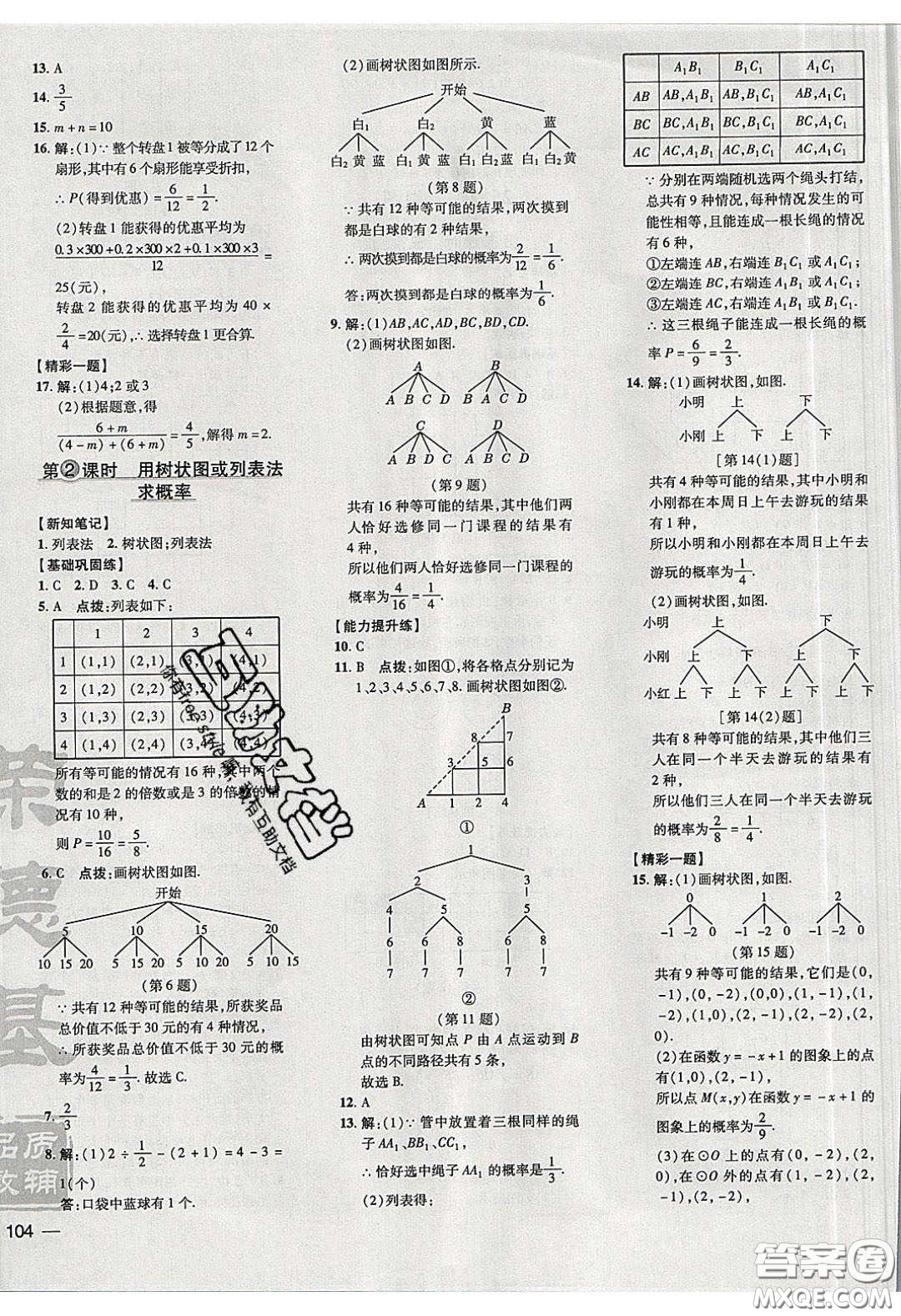 安徽教育出版社2020榮德基點(diǎn)撥訓(xùn)練九年級(jí)數(shù)學(xué)下冊(cè)滬科版安徽專(zhuān)版答案