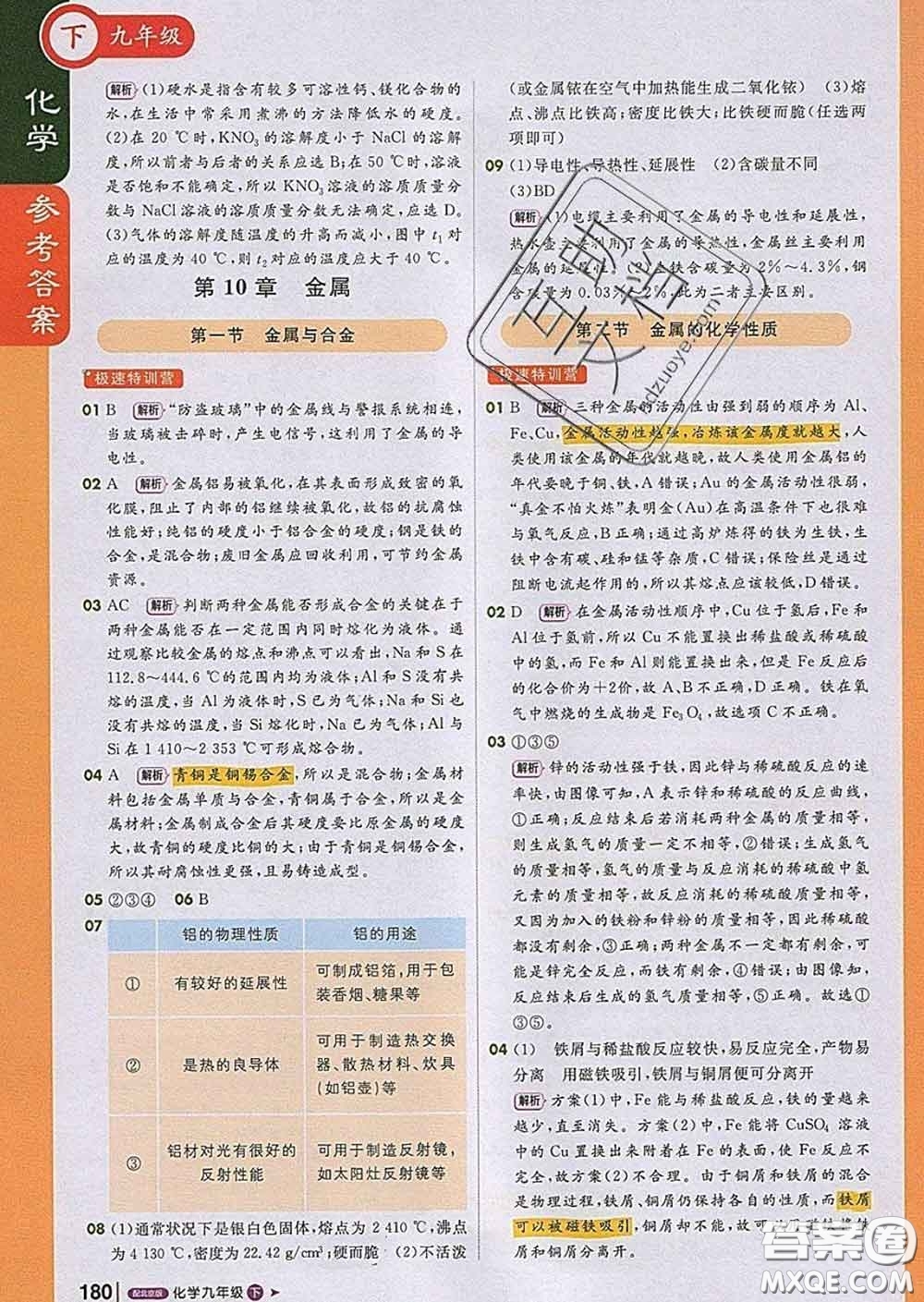 1加1輕巧奪冠課堂直播2020新版九年級化學下冊北京版答案