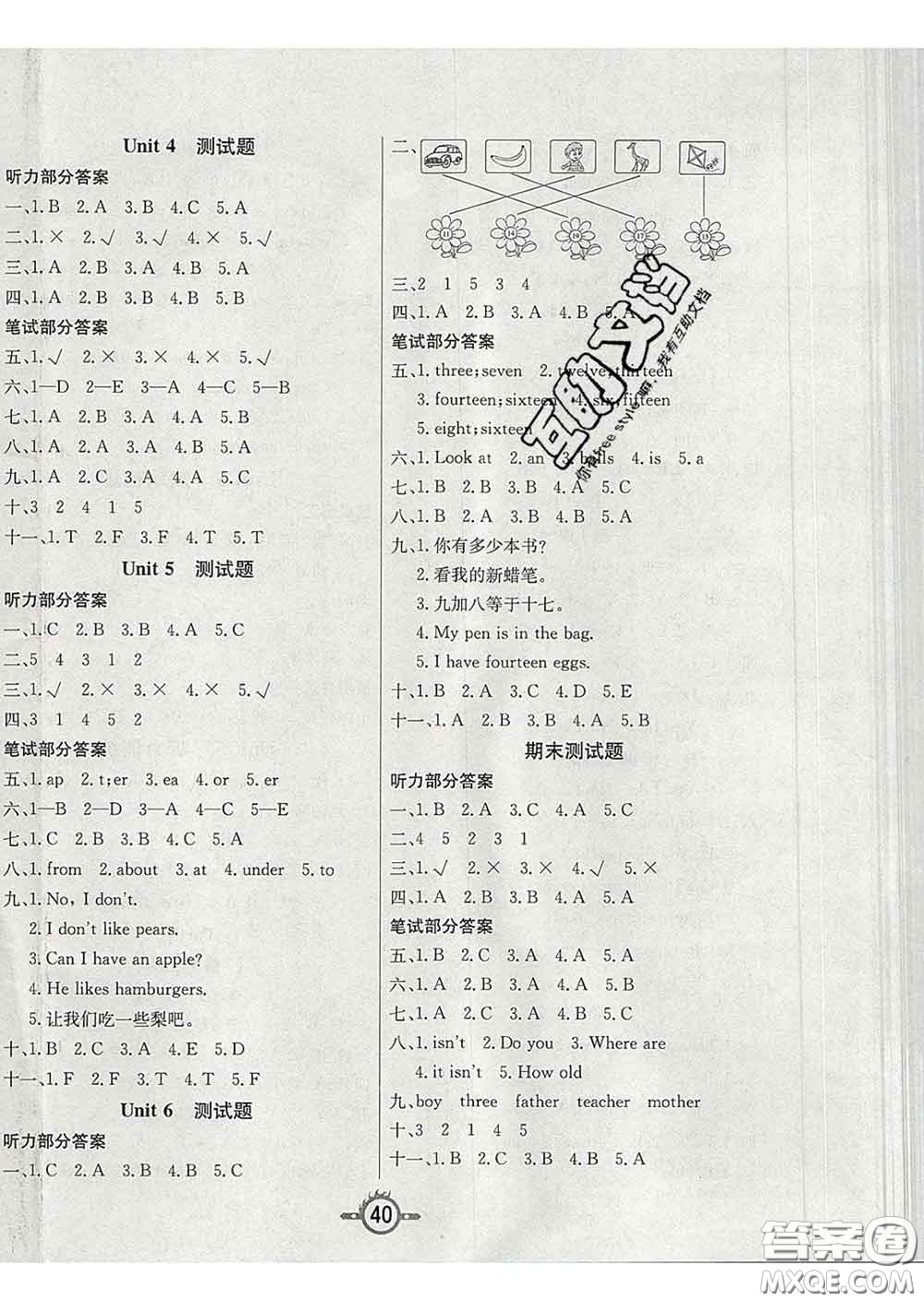 西安出版社2020新版三甲文化創(chuàng)新課課練三年級(jí)英語下冊(cè)人教版答案