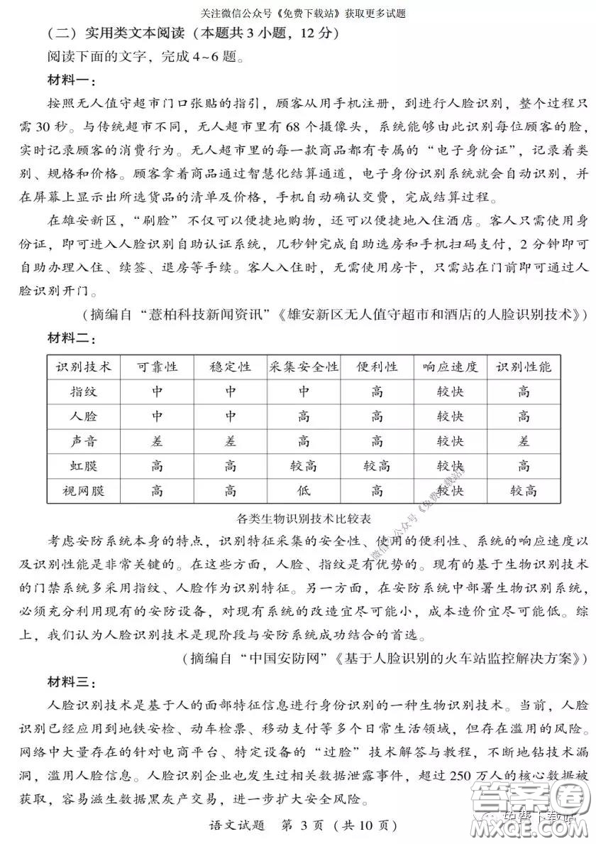 2020年莆田市高中畢業(yè)班教學(xué)質(zhì)量檢測(cè)試卷語(yǔ)文試題及答案