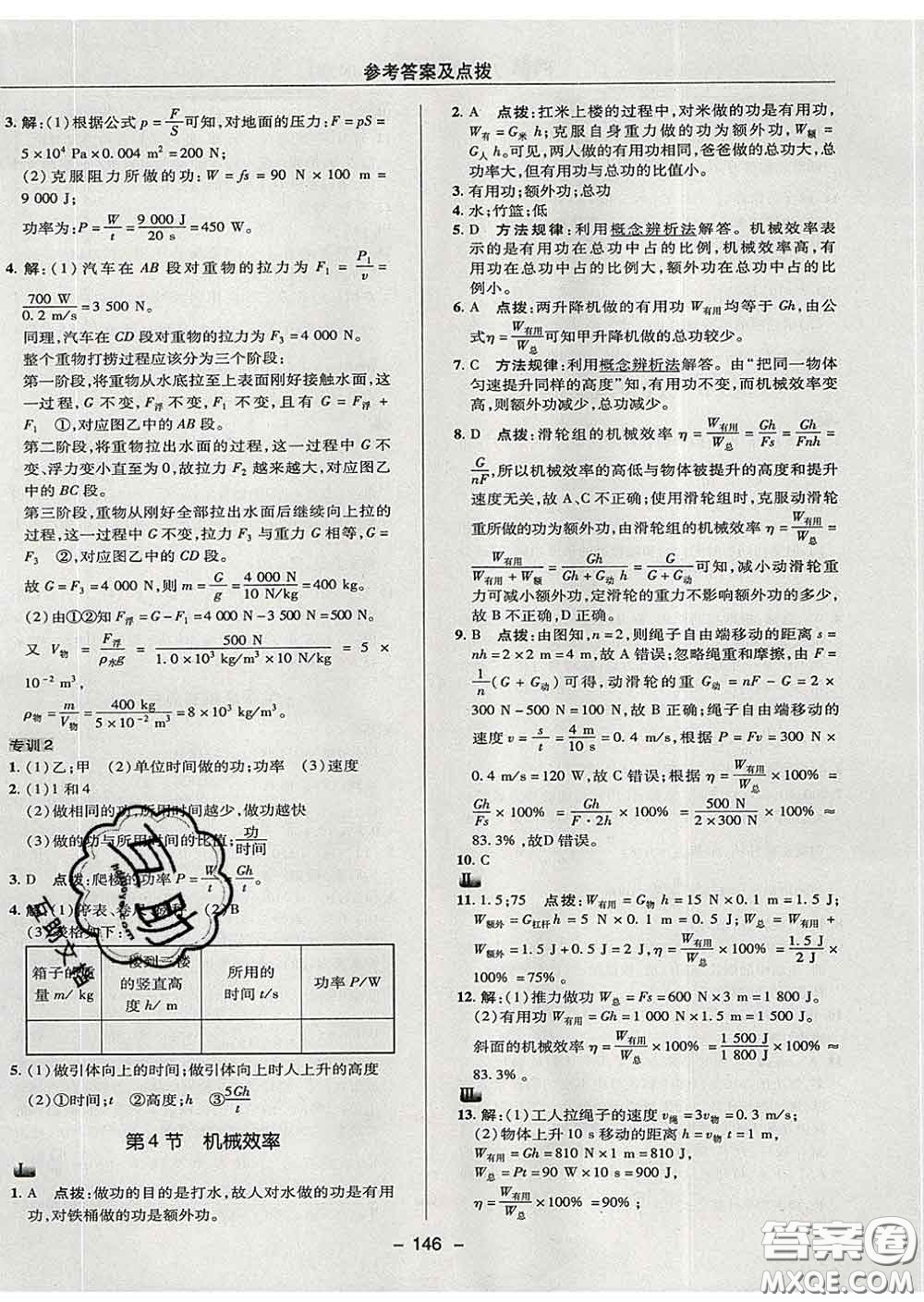 2020春綜合應(yīng)用創(chuàng)新題典中點八年級物理下冊教科版答案
