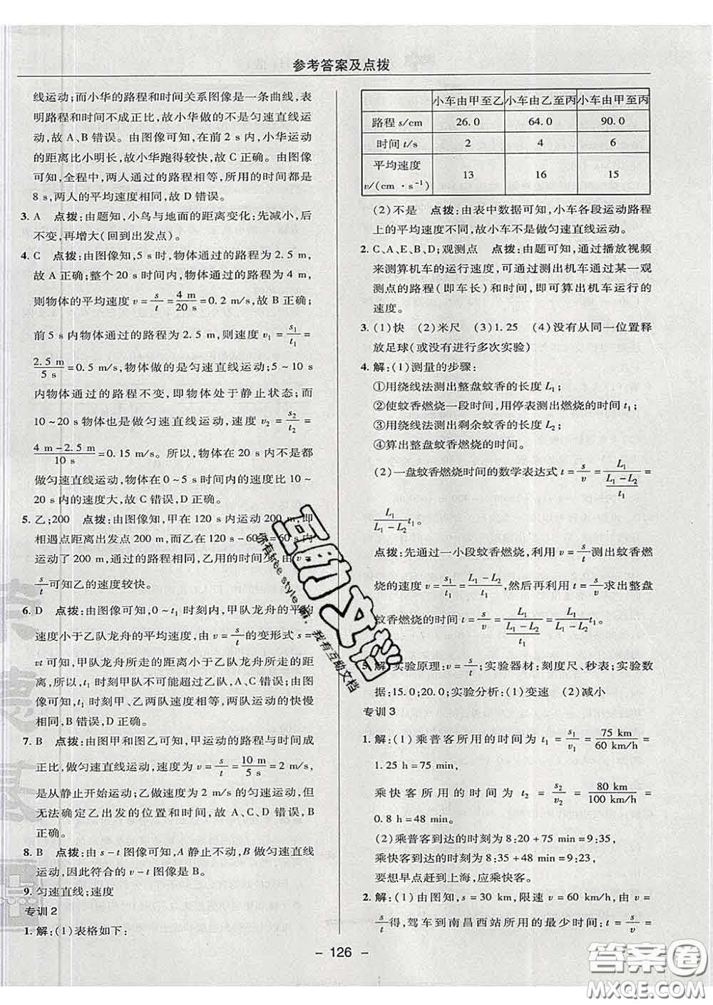 2020春綜合應用創(chuàng)新題典中點八年級物理下冊滬粵版答案