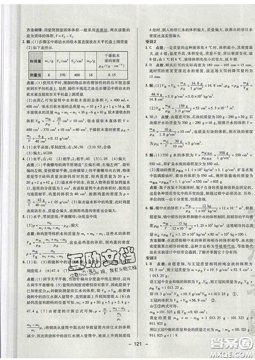 2020春綜合應(yīng)用創(chuàng)新題典中點八年級物理下冊蘇科版答案