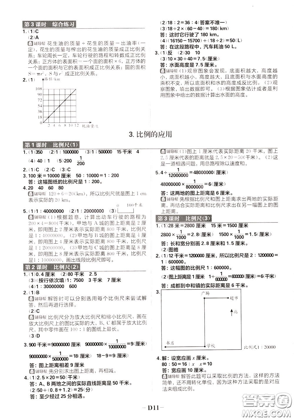 新世界出版社2020年樂學(xué)一起練六年級(jí)數(shù)學(xué)下冊(cè)RJ人教版參考答案