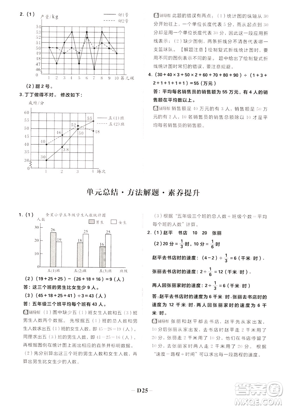 新世界出版社2020年樂(lè)學(xué)一起練五年級(jí)數(shù)學(xué)下冊(cè)BS北師版參考答案