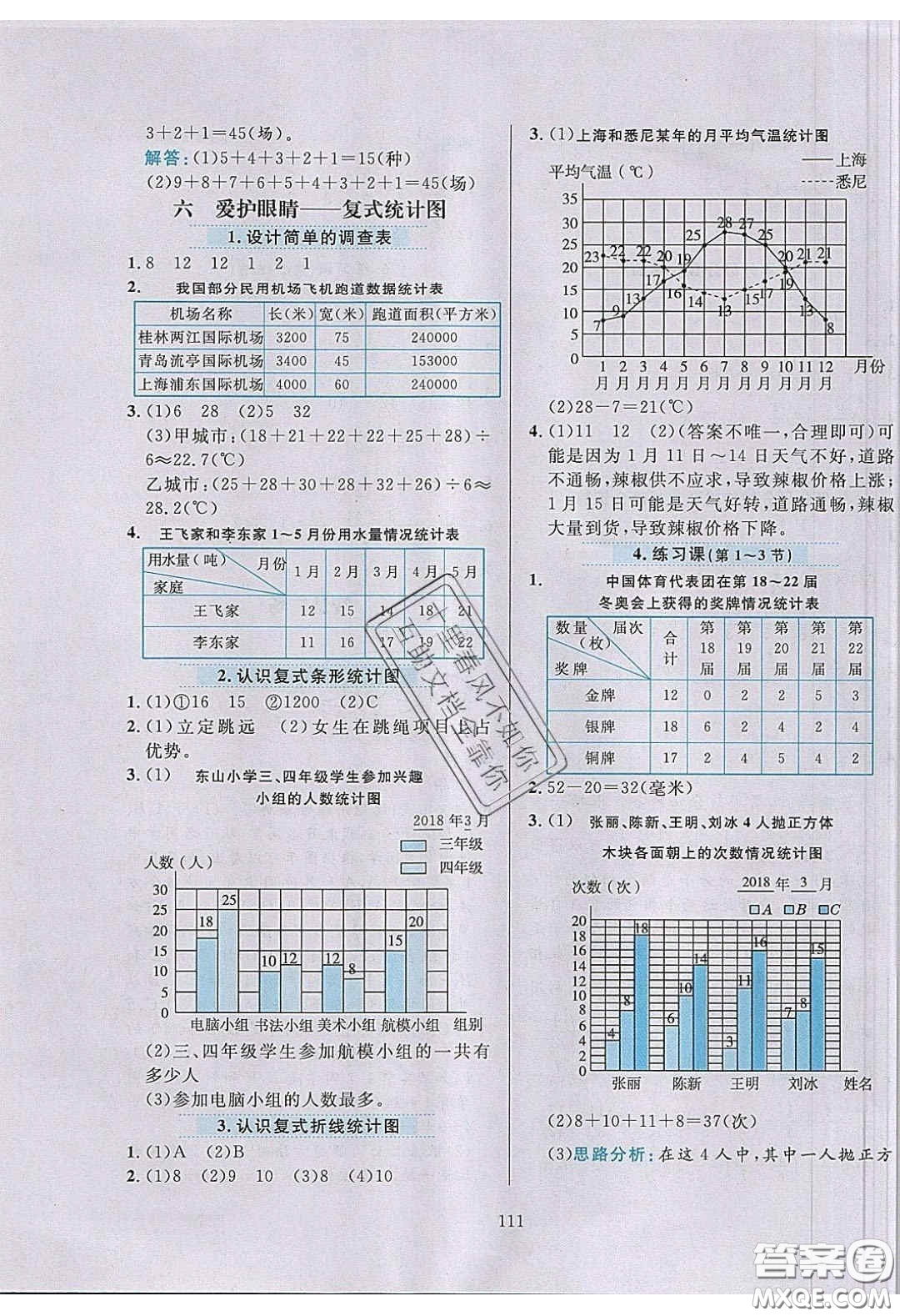 2020年小學(xué)教材全練五年級(jí)數(shù)學(xué)下冊(cè)青島版答案