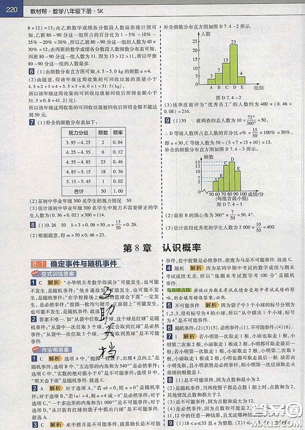 2020新版天星教育教材幫初中數(shù)學(xué)八年級下冊蘇科版答案