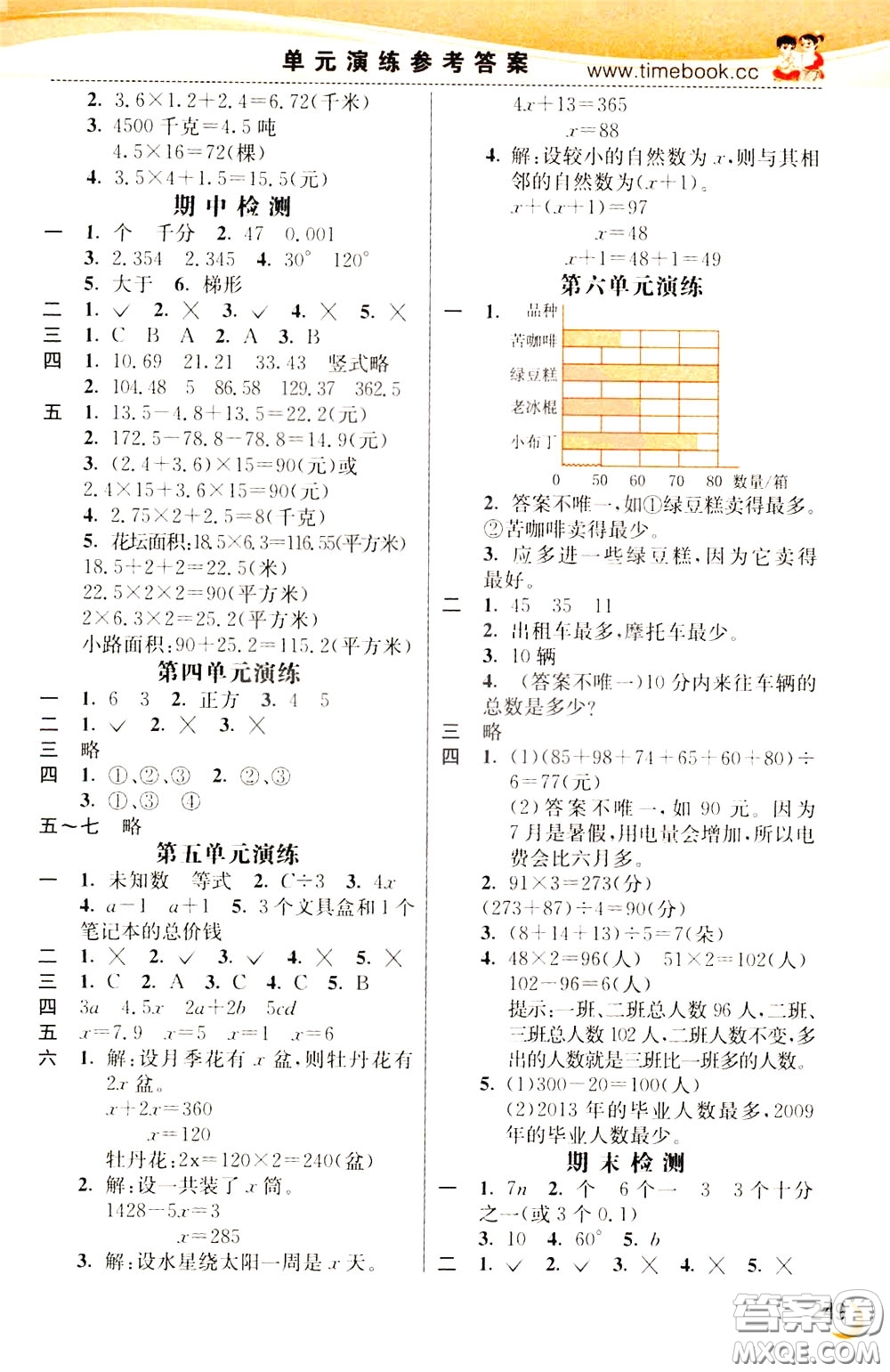 2020年小學(xué)創(chuàng)新一點通數(shù)學(xué)四年級下冊北師大版參考答案