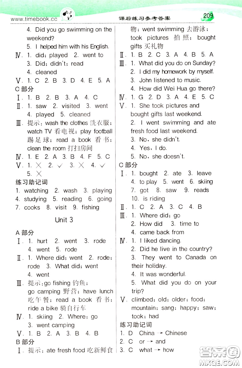 2020年小學(xué)創(chuàng)新一點(diǎn)通英語(yǔ)六年級(jí)下冊(cè)人教版參考答案