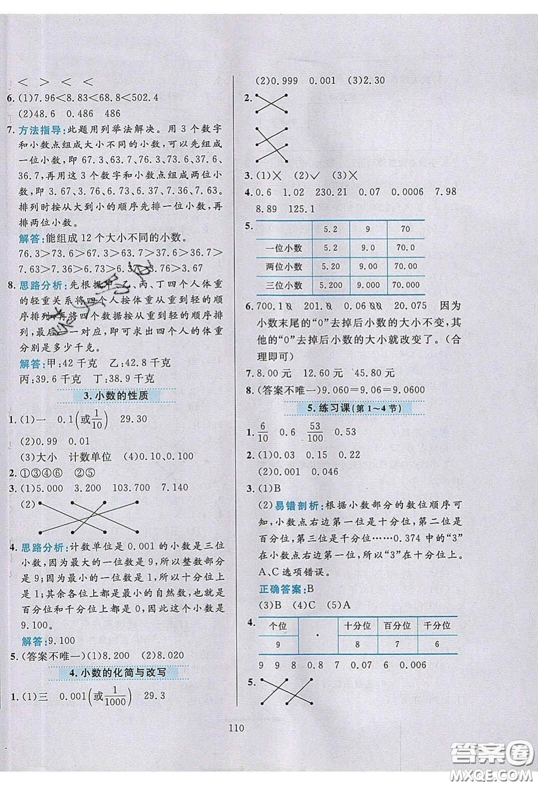 2020年小學(xué)教材全練四年級數(shù)學(xué)下冊青島版答案