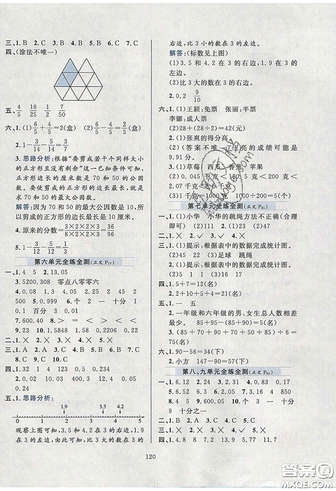 2020年小學(xué)教材全練四年級數(shù)學(xué)下冊冀教版答案