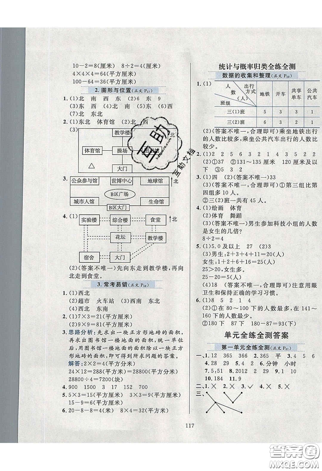 2020年小學(xué)教材全練數(shù)學(xué)三年級下冊冀教版答案