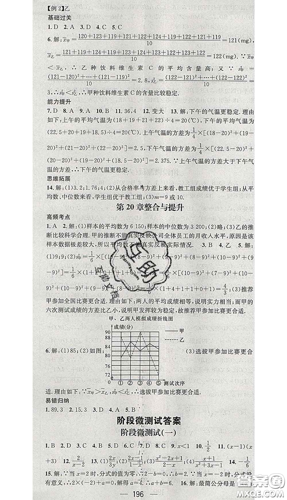 江西教育出版社2020春季名師測控八年級數(shù)學(xué)下冊華師版答案
