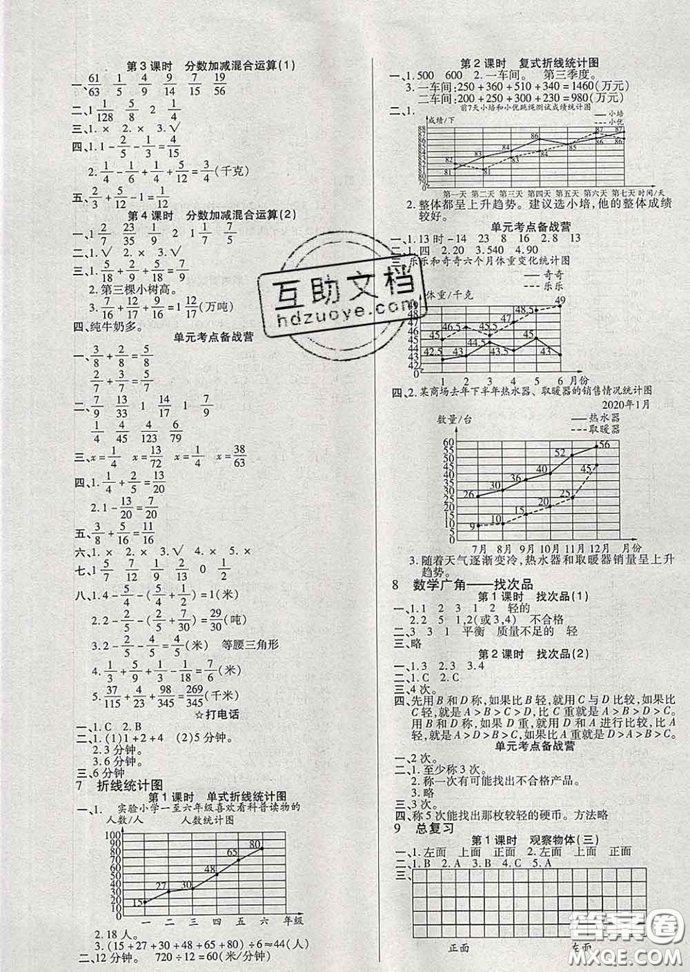 沈陽出版社2020新版優(yōu)秀三好生五年級數(shù)學下冊人教版A版答案