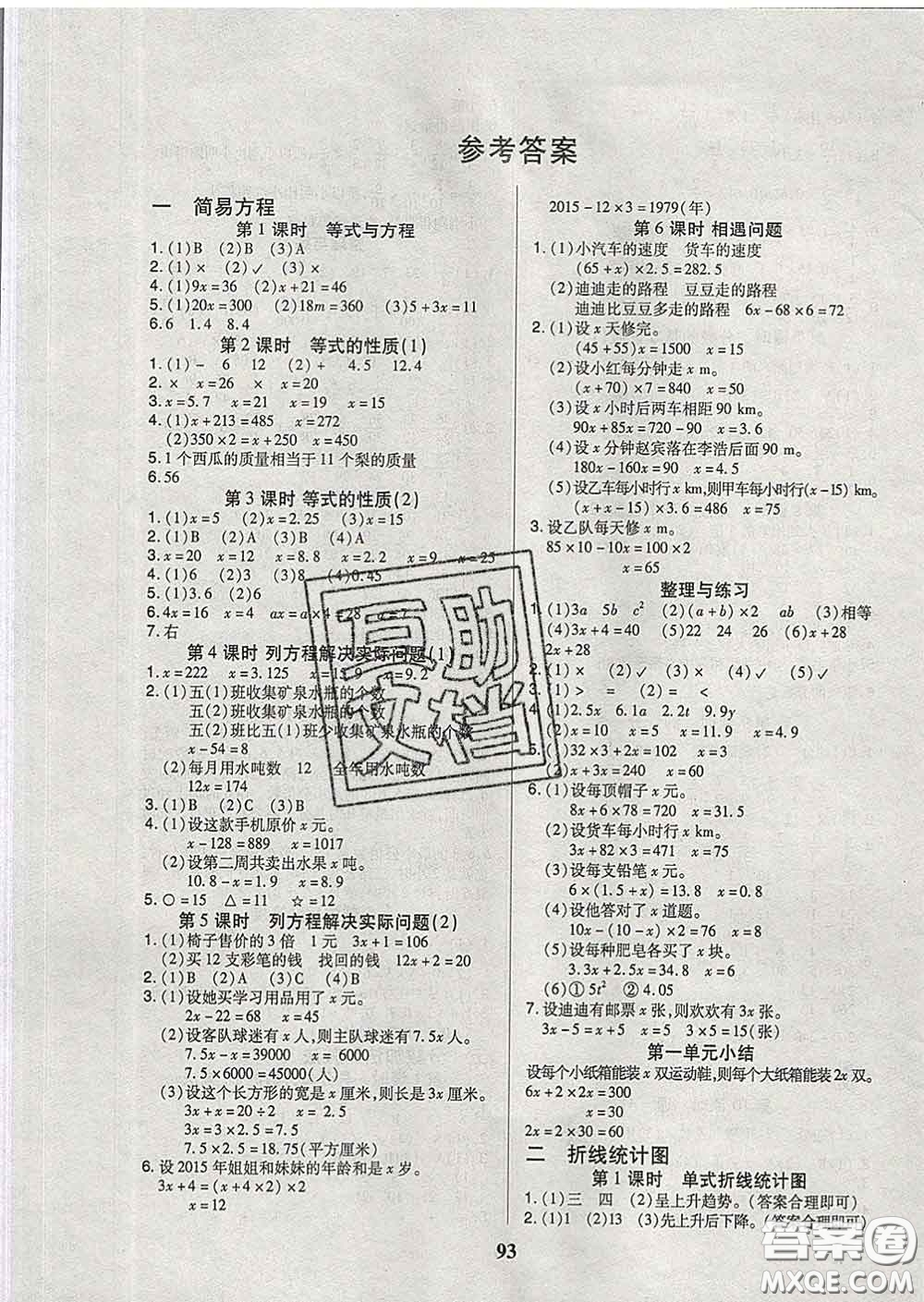 2020新版培優(yōu)紅領(lǐng)巾樂(lè)園五年級(jí)數(shù)學(xué)下冊(cè)蘇教版B版答案