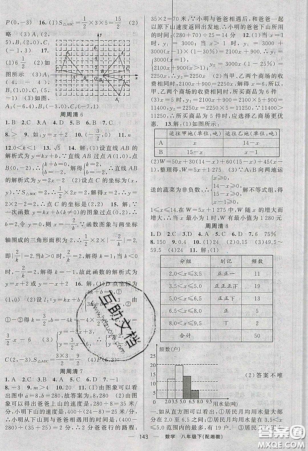 獵豹圖書2020年四清導航八年級數(shù)學下冊湘教版答案