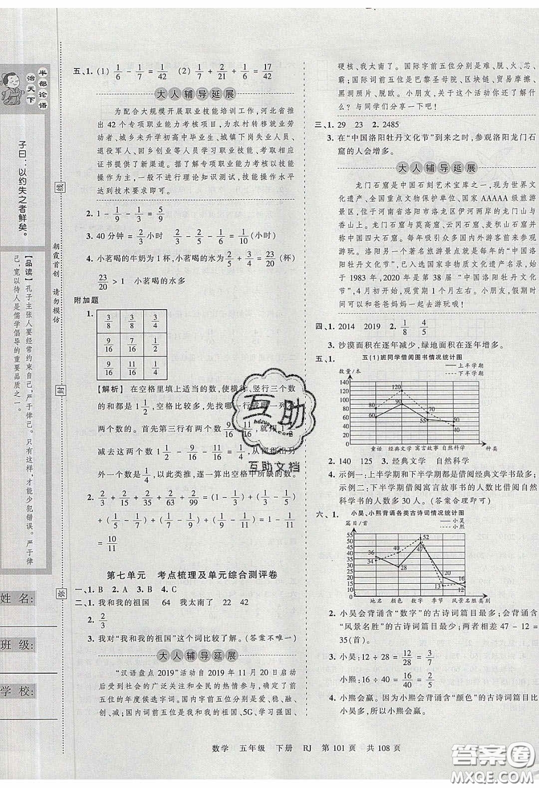 江西人民出版社2020年王朝霞考點(diǎn)梳理時(shí)習(xí)卷五年級數(shù)學(xué)下冊人教版答案