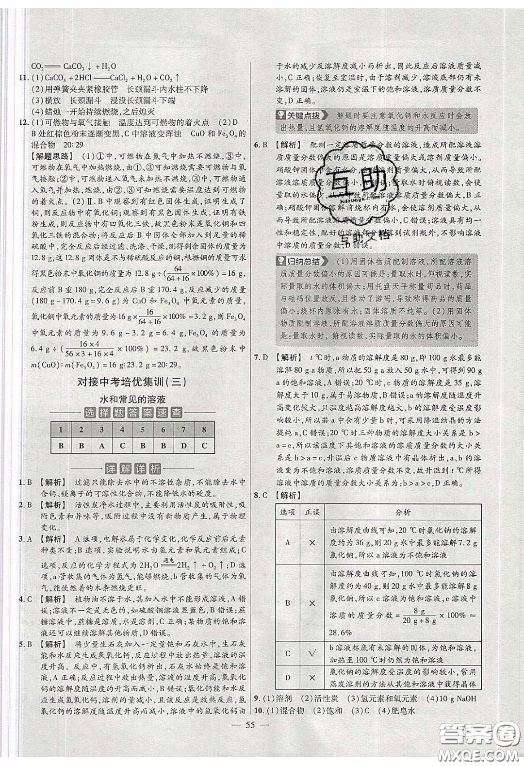 2020年金考卷活頁題選名師名題單元雙測九年級化學(xué)下冊人教版答案