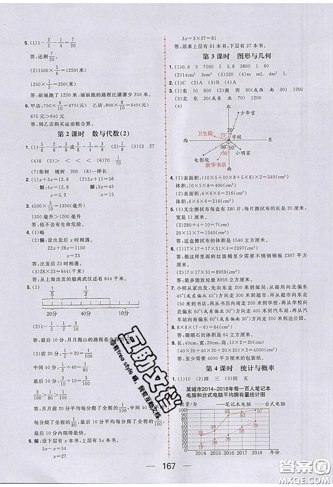 2020年核心素養(yǎng)天天練五年級數(shù)學(xué)下冊北師大版答案