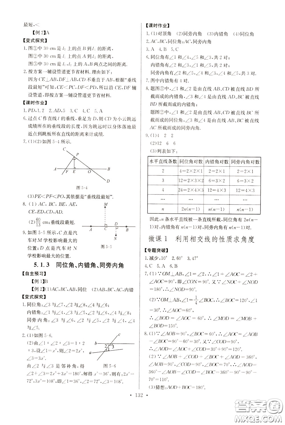 2020年長(zhǎng)江全能學(xué)案同步練習(xí)冊(cè)數(shù)學(xué)七年級(jí)下冊(cè)人教版參考答案