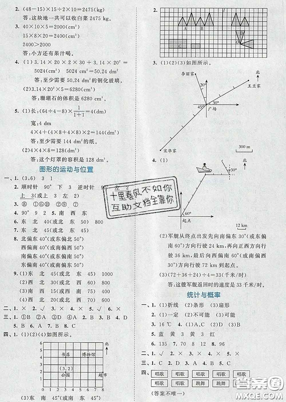 西安出版社2020新版53全優(yōu)卷六年級(jí)數(shù)學(xué)下冊人教版答案