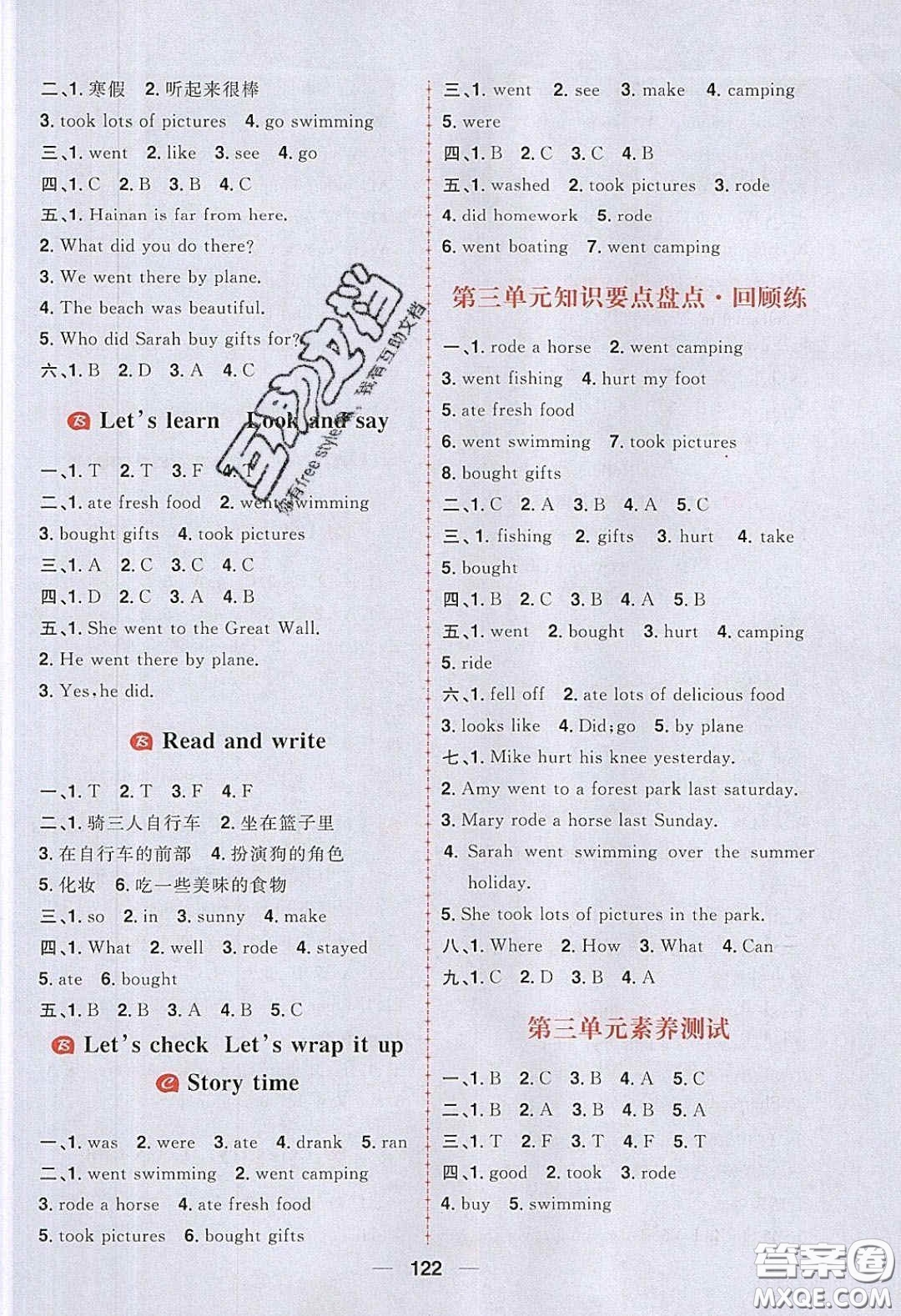 2020年核心素養(yǎng)天天練六年級(jí)英語(yǔ)下冊(cè)人教版答案
