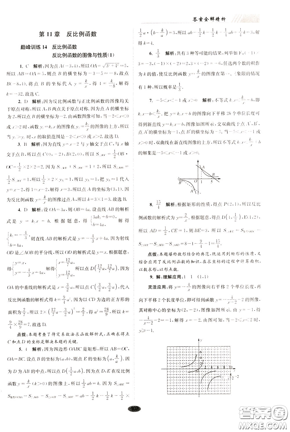 2020年初中數(shù)學(xué)小題狂做巔峰版八年級下冊蘇科版參考答案