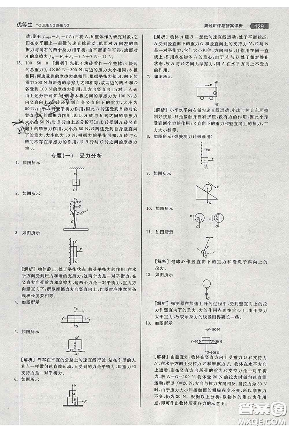 陽(yáng)光出版社2020春全品優(yōu)等生八年級(jí)物理下冊(cè)人教版答案