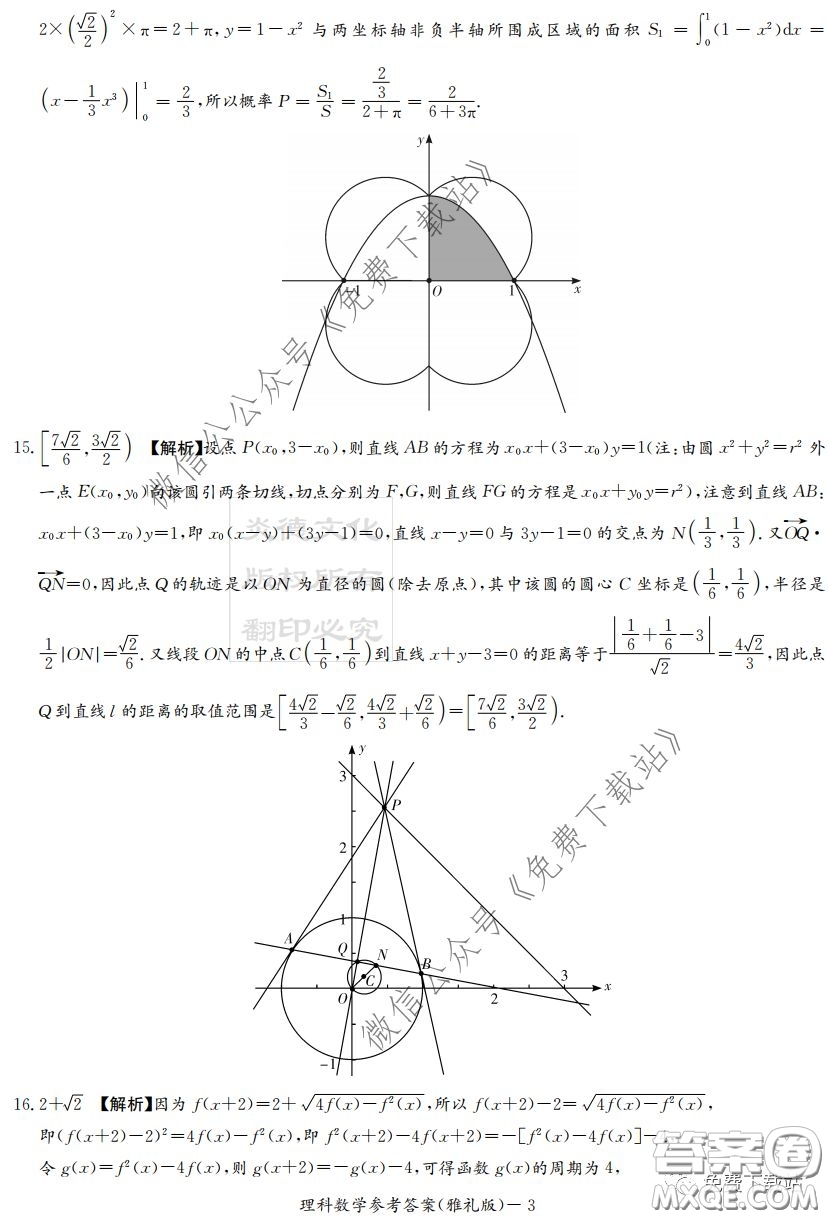 炎德英才大聯(lián)考雅禮中學(xué)2020屆高三月考試卷七理科數(shù)學(xué)試題及答案