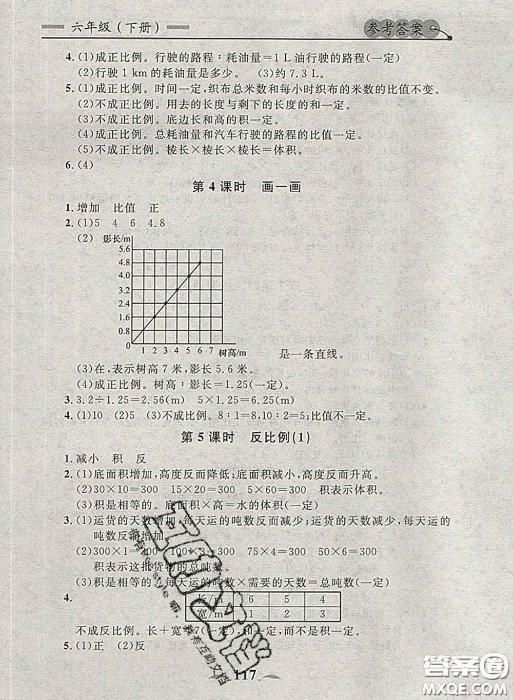 2020新版點(diǎn)石成金金牌每課通六年級數(shù)學(xué)下冊北師版答案