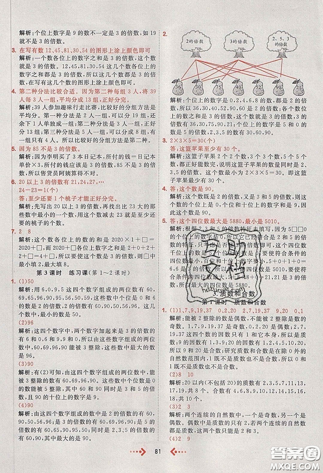 2020春快樂(lè)小博士鞏固與提高五年級(jí)數(shù)學(xué)下冊(cè)人教版答案