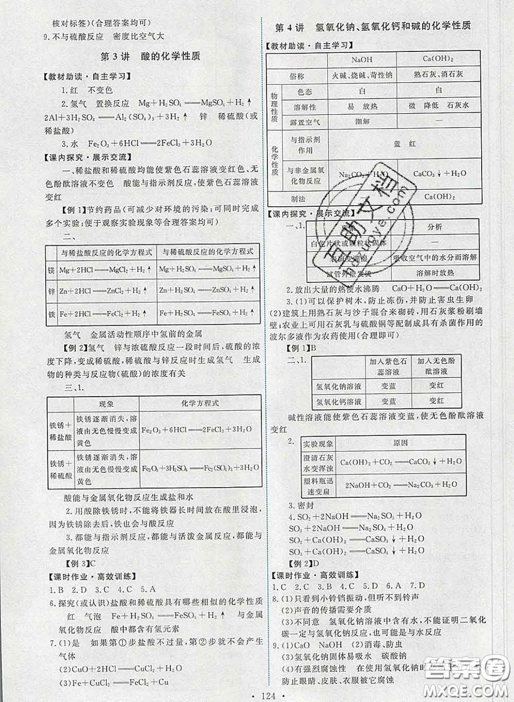 2020春能力培養(yǎng)與測試九年級化學(xué)下冊人教版答案