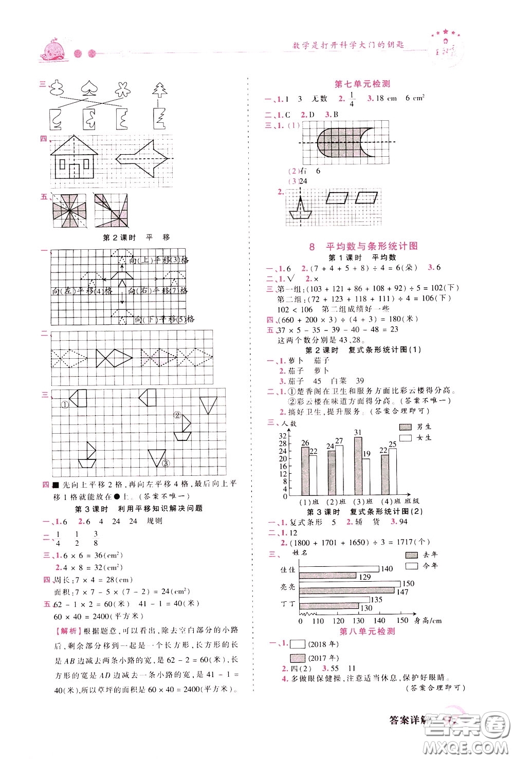 2020年王朝霞創(chuàng)維新課堂同步優(yōu)化訓(xùn)練數(shù)學(xué)四年級下冊RJ人教版參考答案