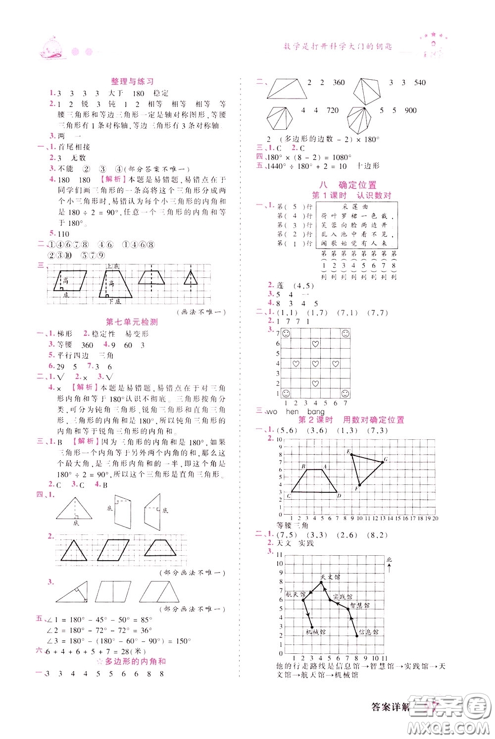 2020年王朝霞創(chuàng)維新課堂同步優(yōu)化訓(xùn)練數(shù)學(xué)四年級下冊SJ蘇教版參考答案