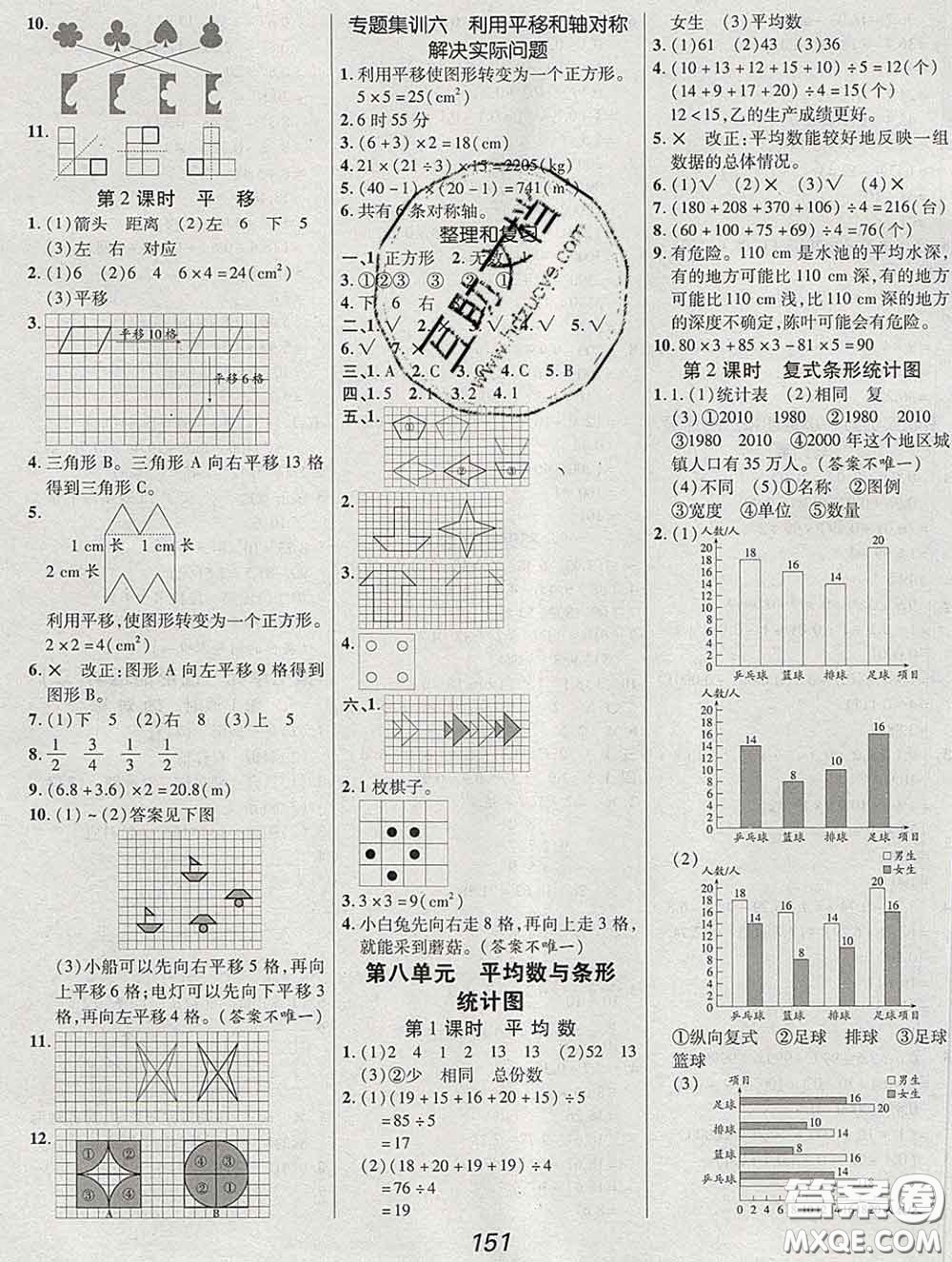 2020春全優(yōu)課堂考點集訓與滿分備考四年級數(shù)學下冊人教版答案