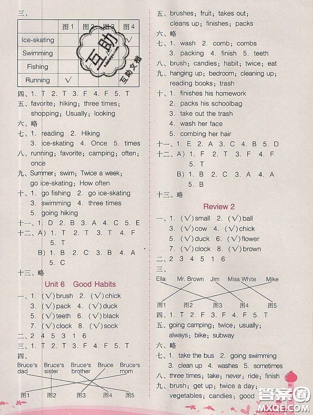 2020春自主與互動學(xué)習(xí)新課程學(xué)習(xí)輔導(dǎo)五年級英語下冊粵人民版答案