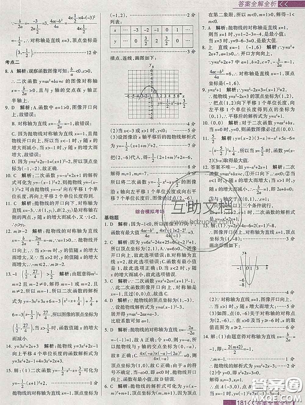 2020新版考點(diǎn)集訓(xùn)與滿分備考九年級數(shù)學(xué)下冊人教版答案