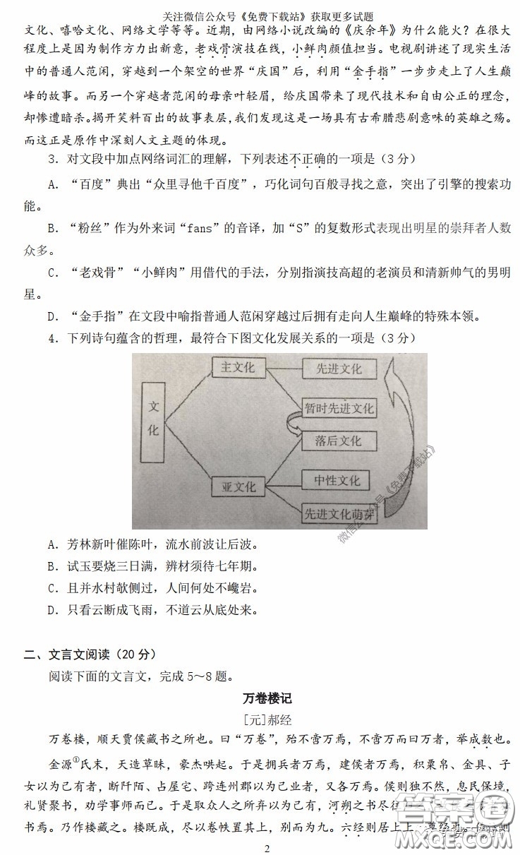 南京市鹽城市2020屆高三年級(jí)第二次模擬考試語文試題及答案