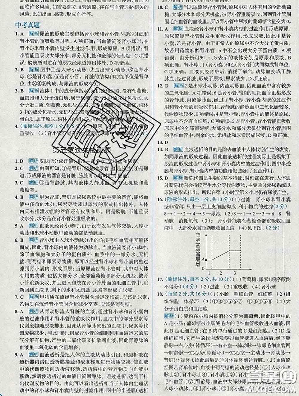 現(xiàn)代教育出版社2020新版走向中考考場七年級(jí)生物下冊(cè)人教版答案