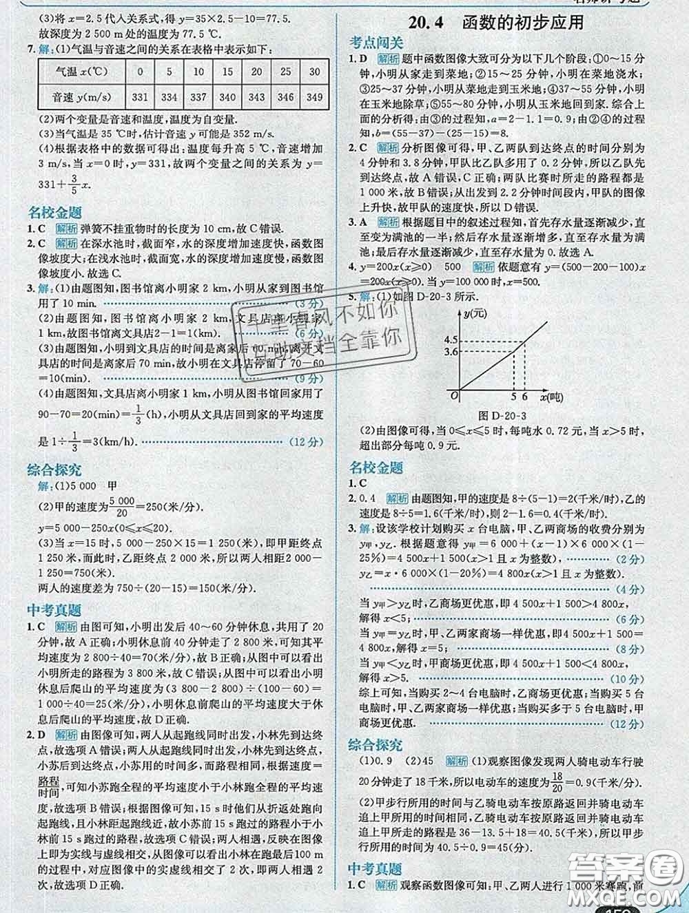 現(xiàn)代教育出版社2020新版走向中考考場(chǎng)八年級(jí)數(shù)學(xué)下冊(cè)冀教版答案