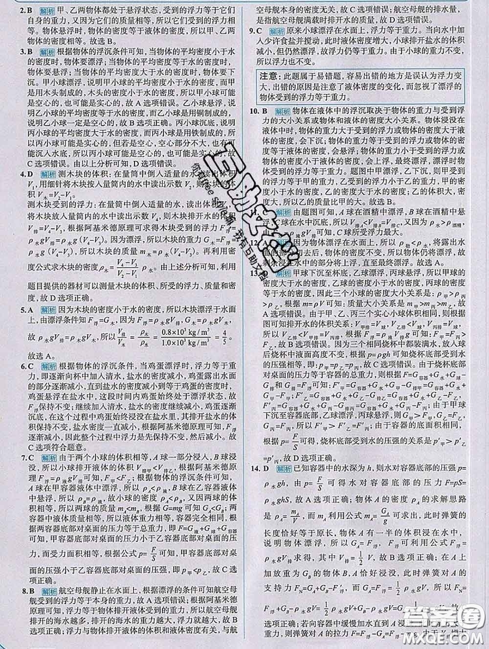 現(xiàn)代教育出版社2020新版走向中考考場八年級(jí)物理下冊(cè)人教版答案