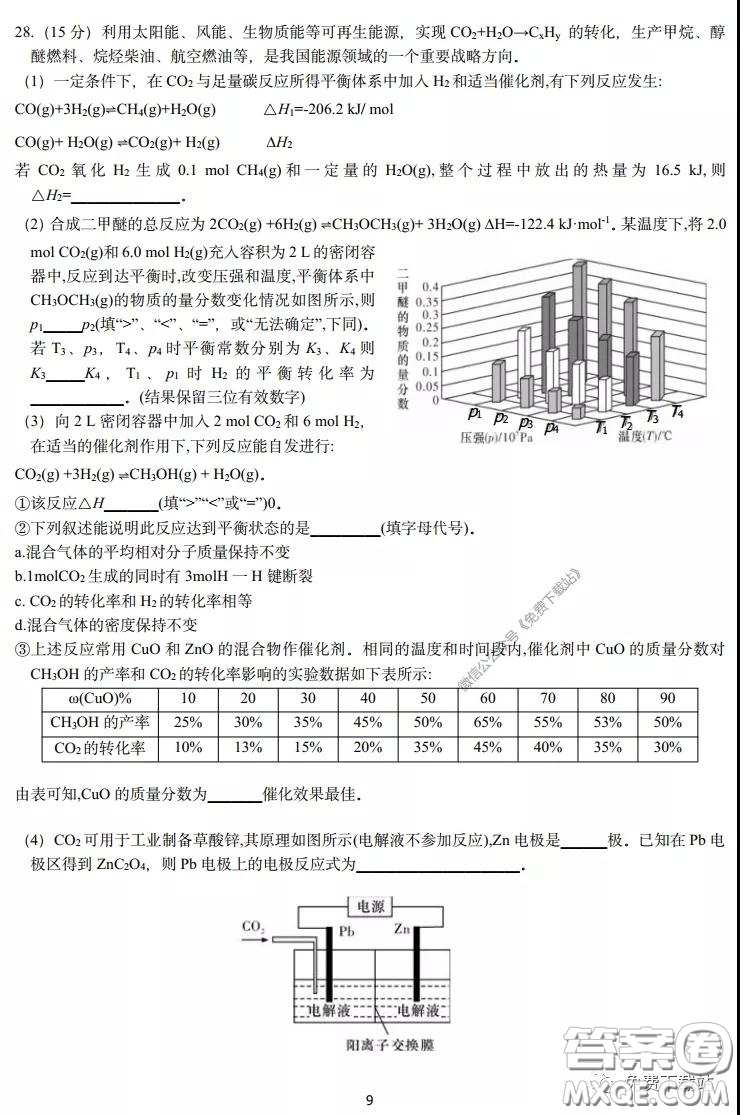 長(zhǎng)郡中學(xué)2020屆高三理綜訓(xùn)練七試題及答案