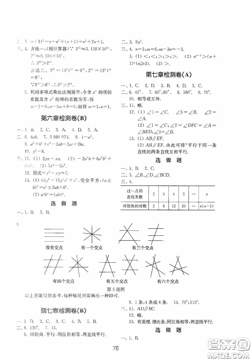 山東教育出版社2020初中基礎(chǔ)訓(xùn)練六年級(jí)數(shù)學(xué)下冊(cè)54學(xué)制版答案