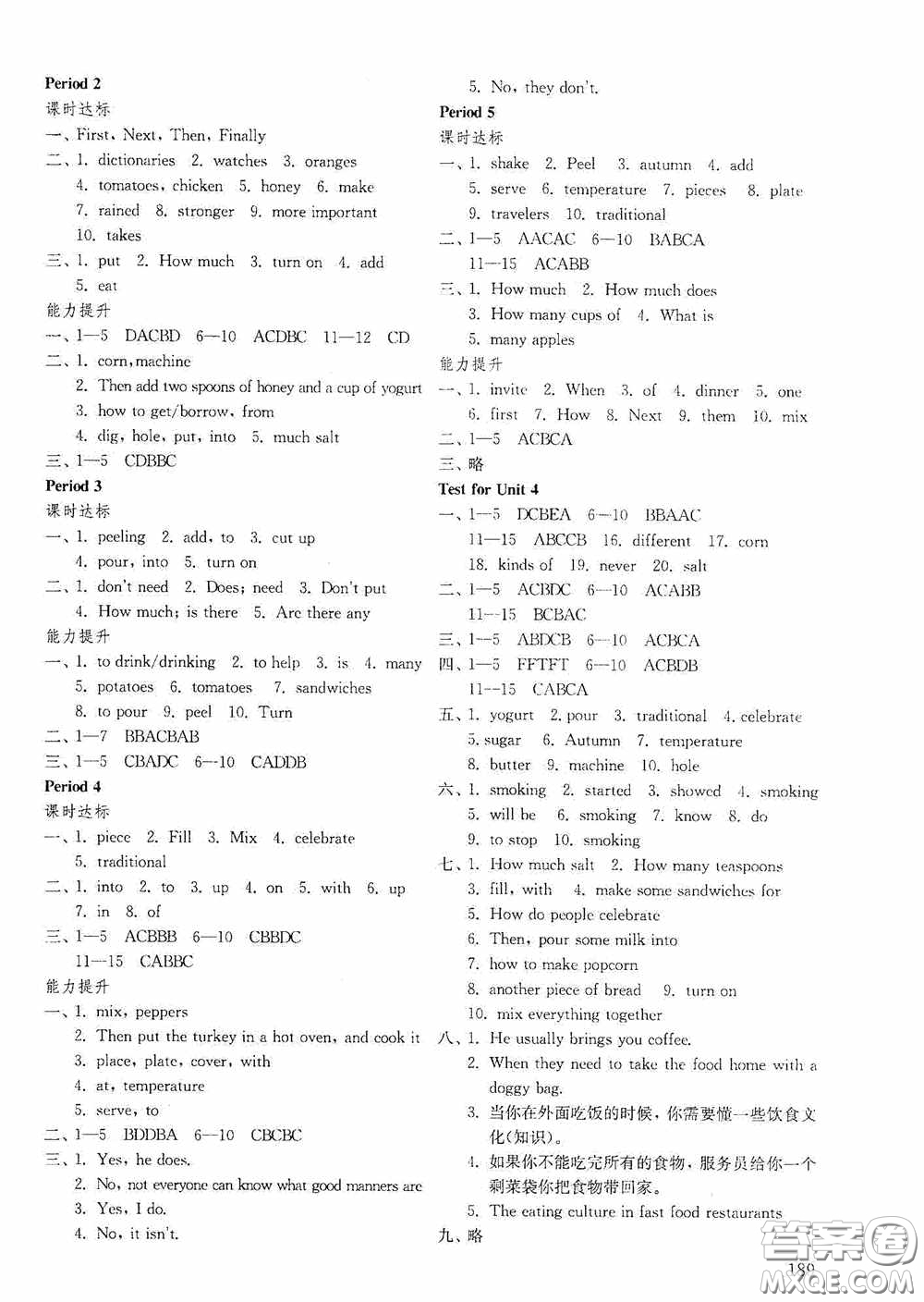 山東教育出版社2020初中基礎(chǔ)訓(xùn)練七年級(jí)英語(yǔ)下冊(cè)54學(xué)制版答案